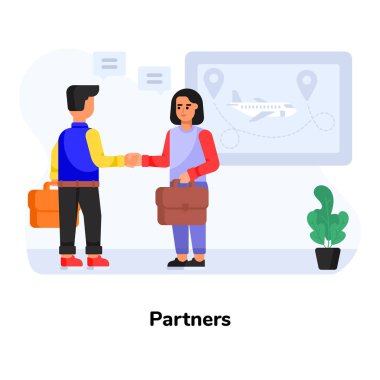 Ortak karikatür, vektör illüstrasyonu