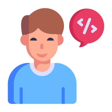 Programcı çizgi filmi, vektör illüstrasyonu