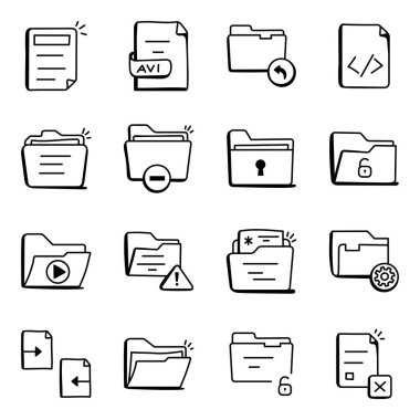 dosya dizini simgeleri beyaz arkaplanda izole edilmiş web tasarımı için vektör simgesi belirleyin 