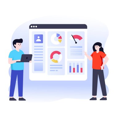 Akıllı telefon ve tablet bilgisayar vektör illüstrasyonlu adam