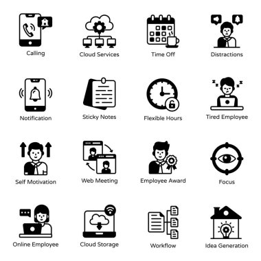 iş ve finans simgesi seti