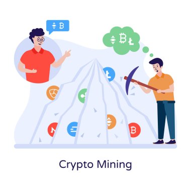 Düz bir tarzda genç bir erkek ve kadının vektör çizimi.