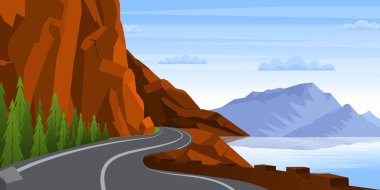 Dağ yolu manzarası, resimleme