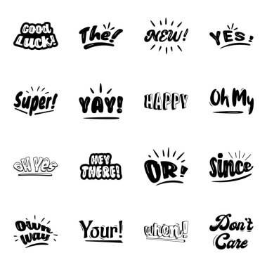 El yazısıyla yazılmış alıntılar. vektör illüstrasyonu