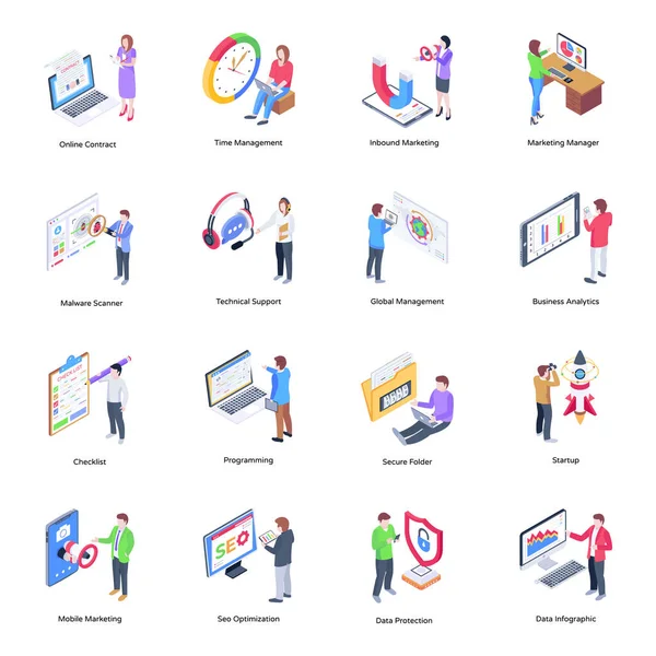 iş ve finans daire simgeleri ayarlandı. vektör illüstrasyonu