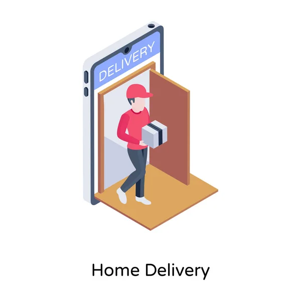 Home Delivery Cartoon Vector Illustration — Stock vektor