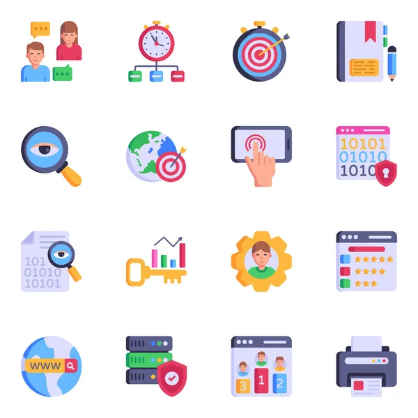 seo ve pazarlama simgesinin düz tasarım vektör çizimi