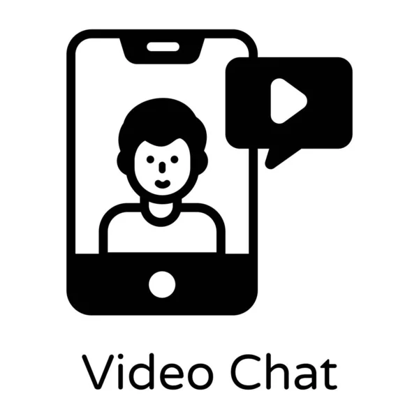 Video Chat Cartone Animato Illustrazione Vettoriale — Vettoriale Stock