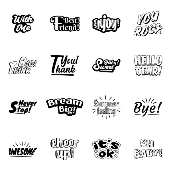 Bir dizi el yazısı alıntıları. vektör illüstrasyonu