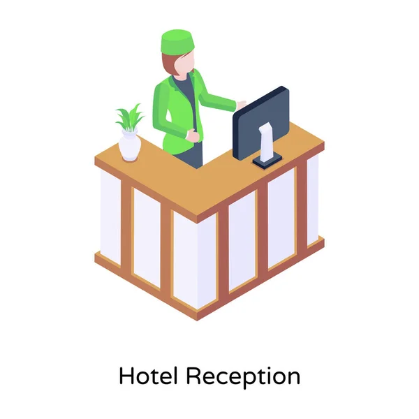 Hotelová Recepce Webová Ikona — Stockový vektor