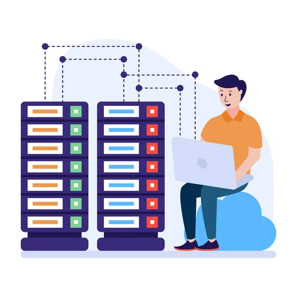 Ilustração Tecnologia Computação Nuvem — Vetor de Stock