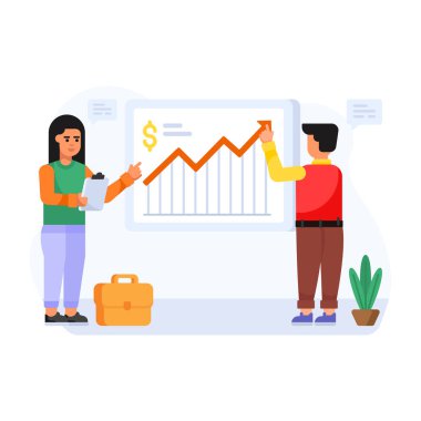 bir iş grafiğinin düz tasarım düzeni  