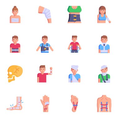 vektör yaralanması simgeleri kümesi 