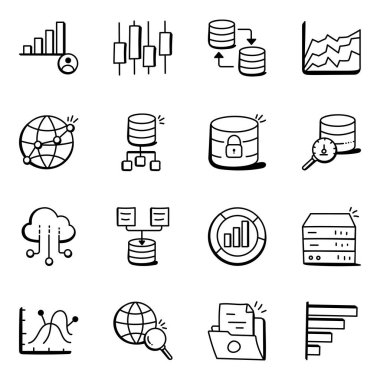 seo simge setinin tasarım çizimi.