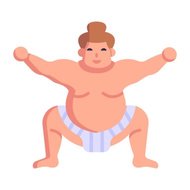 Sumo karikatürü, vektör çizimi