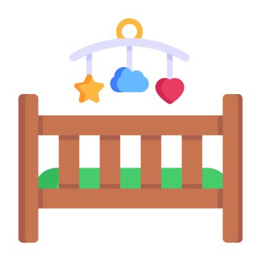 Beşik karikatürü, vektör illüstrasyonu