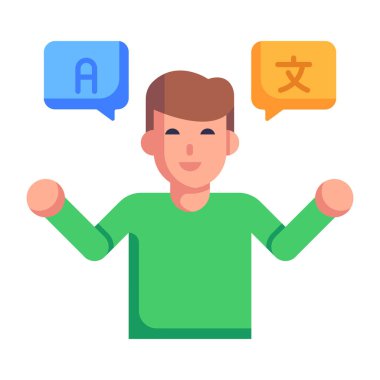 Dil karikatürü, vektör illüstrasyonu