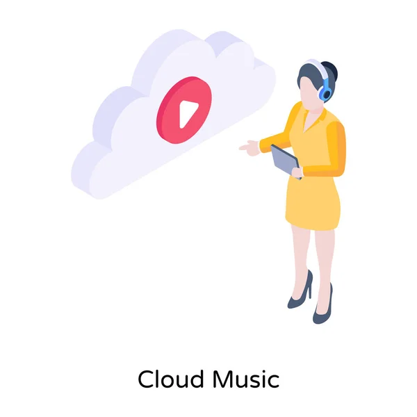Concept Musique Cloud Illustration — Image vectorielle