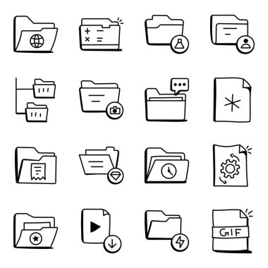 Dosya ve belge simgelerinin basit illüstrasyonu