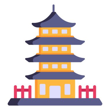 Shintennoji karikatürü, vektör illüstrasyonu