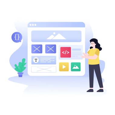 Web Tel çerçeve karikatürü, vektör illüstrasyonu