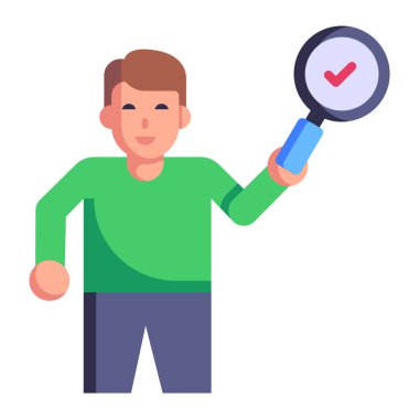 Çizgi film, vektör illüstrasyonu kontrol ediliyor