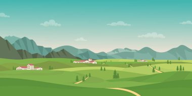 Yeşil Alp Vadisi ile güzel manzara