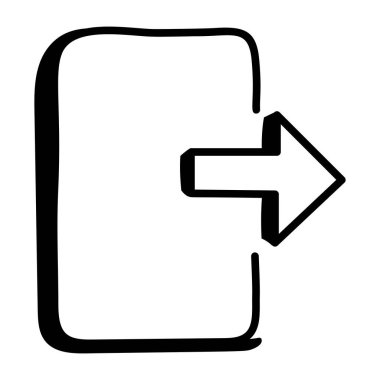 Çıkış çizgi filmi, vektör illüstrasyonu