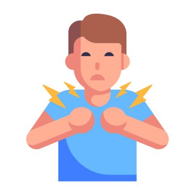 Omuz Artrit karikatürü, vektör illüstrasyonu