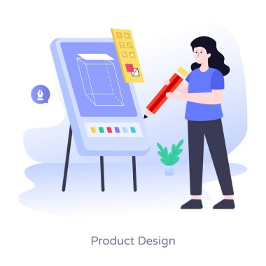 Ürün Tasarımı karikatürü, vektör illüstrasyonu