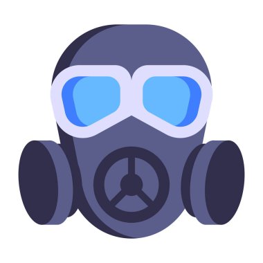 Gaz Maskesi karikatürü, vektör çizimi