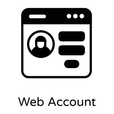 Web Hesap karikatürü, vektör çizimi