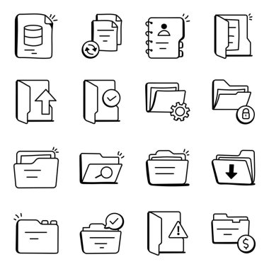 dosya dizini simgeleri beyaz arkaplanda izole edilmiş web tasarımı için vektör simgesi belirleyin 