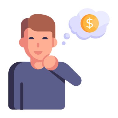 Rüya Para çizgi filmi, vektör illüstrasyonu