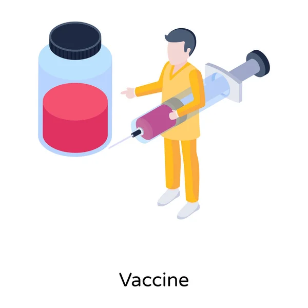 Vaccine Cartoon Vector Illustration — Stock Vector