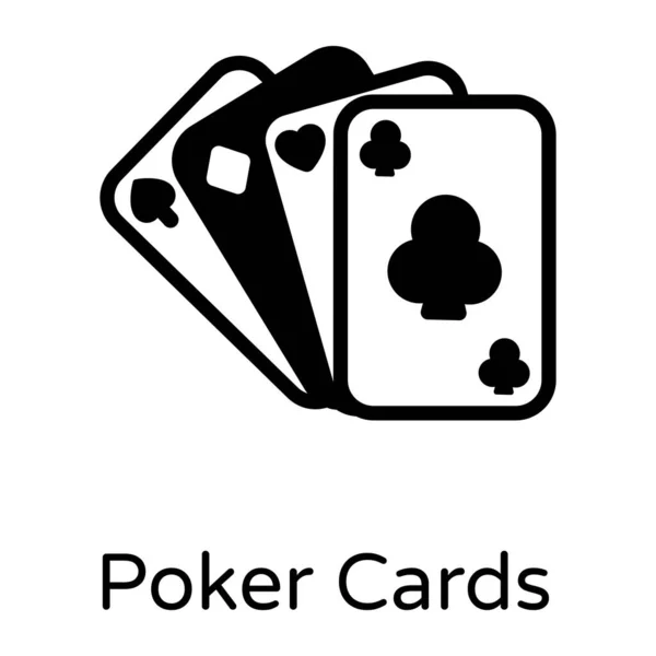 Poker Kort Tecknad Vektor Illustration — Stock vektor