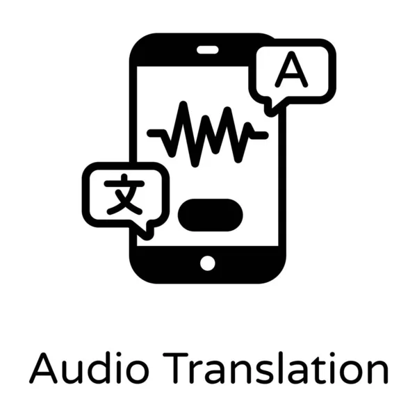 Traducción Audio Dibujos Animados Ilustración Vectorial — Vector de stock