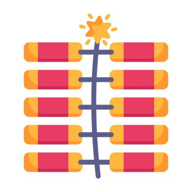 Havai fişek karikatürü, vektör illüstrasyonu