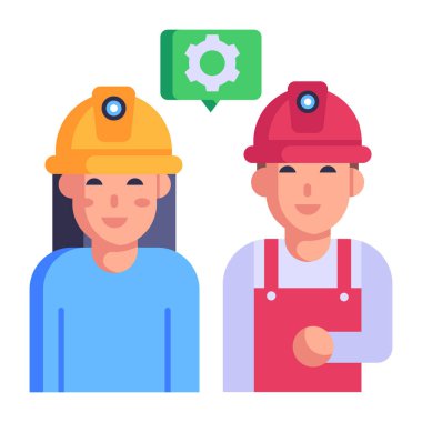 Mühendis karikatürü, vektör çizimi