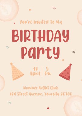 Doğum günü Partisi karikatürü, vektör illüstrasyonu