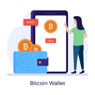 Şifreleme para birimi simgesi, bitcoin vektör illüstrasyonu