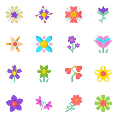 Beyaz arkaplanda izole edilmiş renkli simgeler