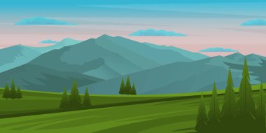 Dağları ve ormanı olan alp manzarası