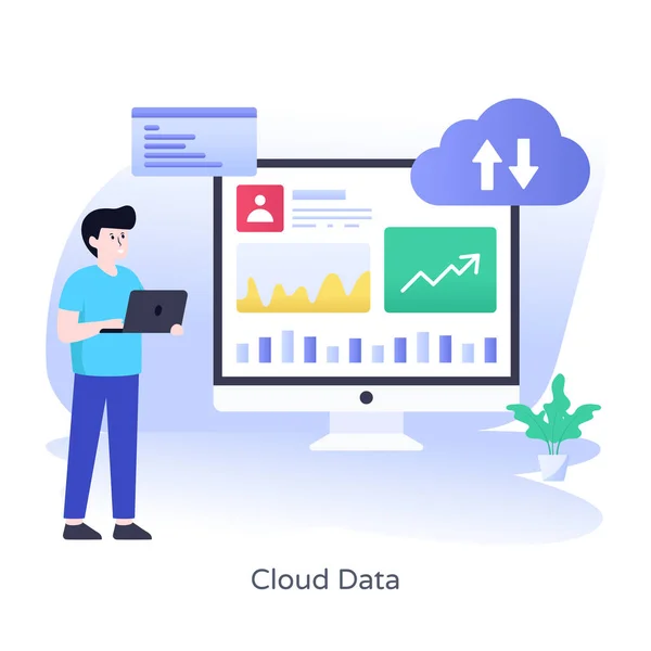 Cloud Data Vector Illustration — Stock Vector