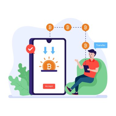 İnternetten alışveriş. Paralı ve cep telefonlu akıllı telefon. vektör illüstrasyonu