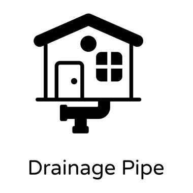boru ve ev simgesi, vektör illüstrasyonu