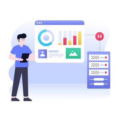 Akıllı telefonu ve ekranında metin olan tableti olan bir adam