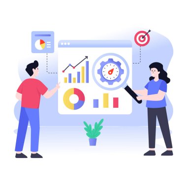 Analizler. Web simgesi basit illüstrasyon 