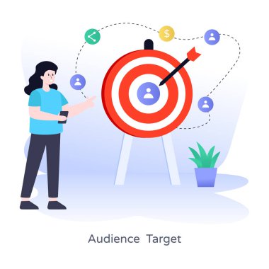Hedef tasarımı ile iş konsepti, vektör illüstrasyonu 10 eps graphic. Seyirci hedefi