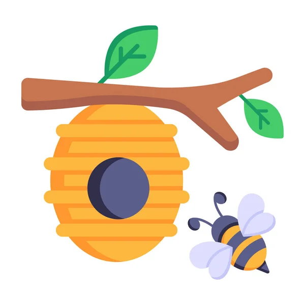 Ikona Včelího Medu Jednoduchá Ilustrace Včelích Vektorových Ikon Pro Web — Stockový vektor